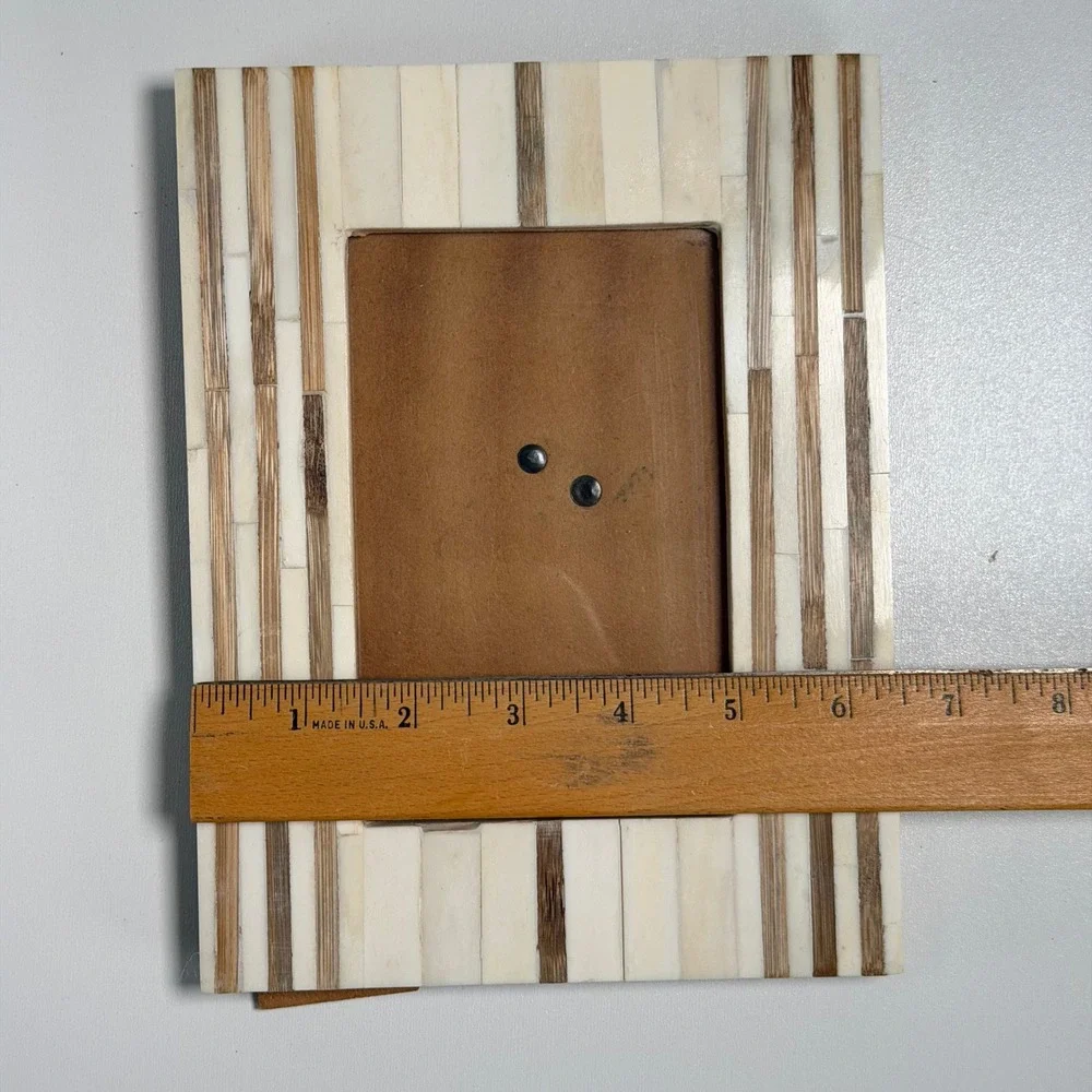 Vintage Picture Frame 5x7 Cream‎ Tan Beachy Whimsy Boho Neutral